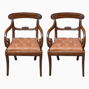 William IV Mahogany Carve Chairs, Set of 2
