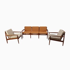 Mobilier de Salon en Teck par Svend Åge Eriksen pour Glostrup, 1960s, Set de 3