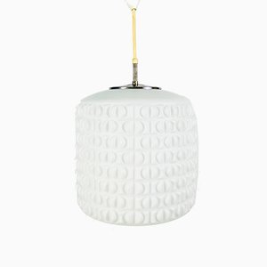 Large White Glass Pendant Lamp from Peill & Putzler, 1970s