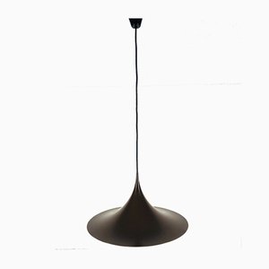 Round Brown Pendant Lamp from Fog & Morup, 1970s