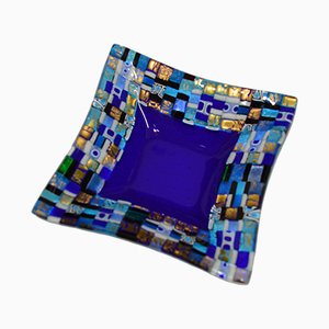 Plato Dogal Q20 de cristal de Murano azul de Stefano Birello para Vévé Glass