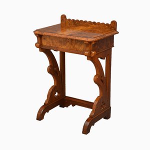 Table Console Renouveau Gothique Antique en Noyer