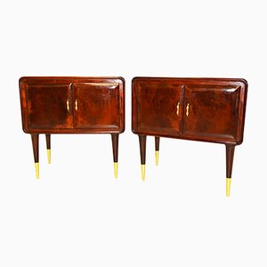 Comodini Walbut, Italia, anni '50, set di 2