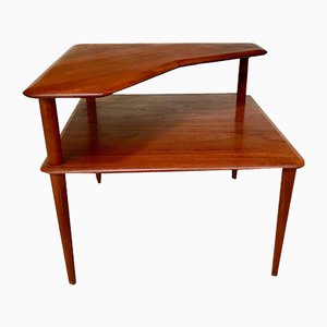 Mid-Century Danish Solid Teak 2-Level Side Table by Peter Hvidt & Orla Mølgaard-Nielsen for France & Søn, 1960s