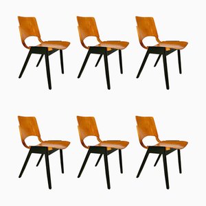 Mid-Century Model P7 Stacking Dining Chairs by Roland Rainer for Emil & Alfred Pollak, 1950s, Set of 6
