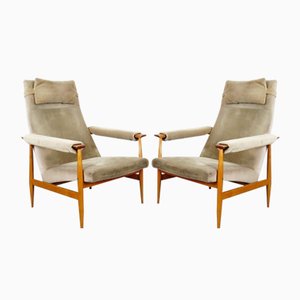 Set of Mid-Century Wooden Armchairs, 1960s