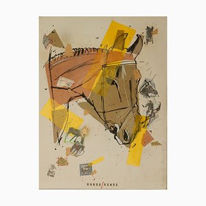 Collage de sentido de caballo vintage de Richard Walker, 1981