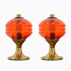 Glass Table Lamps, 1960s, Set of 2
