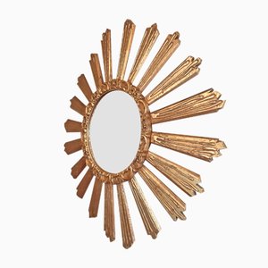 Specchio a muro vintage in legno dorato