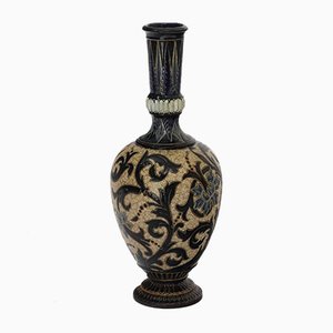 Antique Stoneware Vase by Louise E. Edwards for Doulton Lambeth, 1878