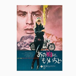 Póster de película vintage original de La chica en una motocicleta, japonés, 1968