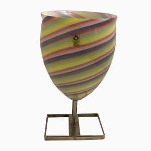 Lámpara de mesa italiana vintage de cristal de Murano de Leucos, años 70