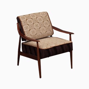 Fauteuil Géométrique Mid-Century en Velours, Italie, 1950s