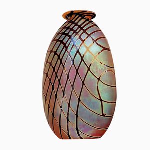 Vase Ovale Vintage en Verre Artisanal par Craig Zweifel, 2003