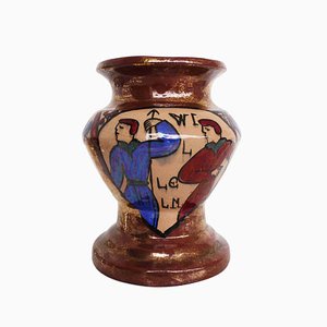 Art Deco French Majolica Earthenware Vase by René Emile Brenner, 1920s