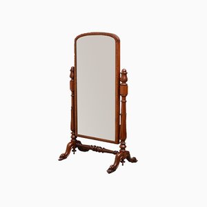 Antiker viktorianischer Cheval Spiegel aus Mahagoni