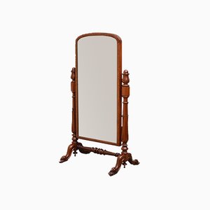 Miroir Cheval Antique Victorien en Acajou