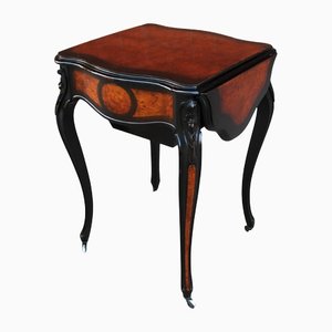 19th-Century Napoleon III French Inlaid Wooden Coffee Table