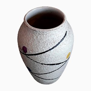 Vaso nr. 856/17 vintage in ceramica smaltata bianca di Scheurich
