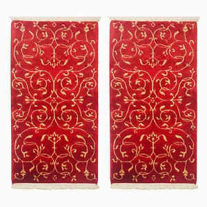 Vintage Red & Gold Yellow Wool Carpets, 1983, Set of 2