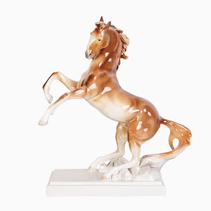 Mid-Century Ceramic Horse Sculpture from Royal Dux, 1960s