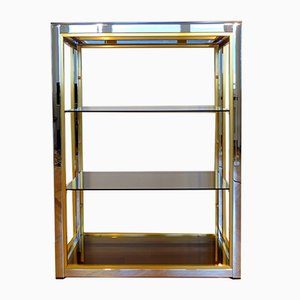 Italian Brass & Chromed Steel Etagere by Renato Zevi, 1970s