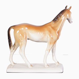 Escultura Mid-Century de cerámica con caballo de Royal Dux, años 70