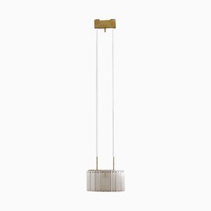 Mid-Century Swedish Brass and Glass Pendant Lamp from Falkenbergs Belysning, 1960s
