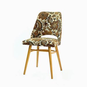 Fabric and Wood Floral Dining Chair from Drevotvar, 1960s