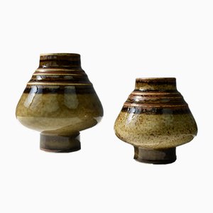 Scandinavian Modern Ceramic Bamboo Vases by Olle Alberius for Rörstrand, 1960s, Set of 2