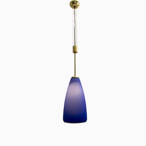 Italian Modern Brass and Murano Glass Ceiling Lamp from Lamiprogetti, 1980s