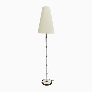 Lampadaire Mid-Century en Laiton et en Cristal, Italie, 1940s