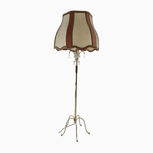 Lampadaire Vintage en Laiton et Cristal, 1930s