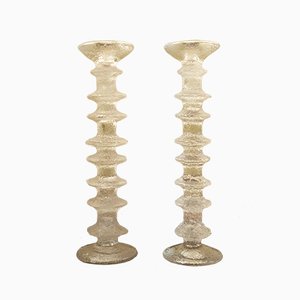 Candelabros de vidrio de Timo Sarpaneva para Iittala, años 80. Juego de 2