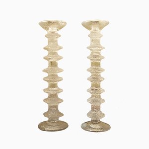 Kerzenhalter aus Glas von Timo Sarpaneva für Iittala, 1980er, 2er Set
