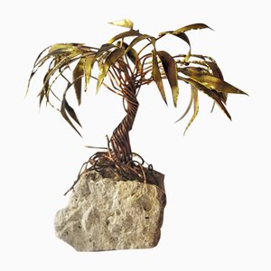 Kupferne Palmenskulptur von Daniel d'Haeseleer, 1970er