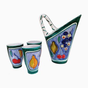 Juego de cuencos y tazas de cerámica de S. Deruta, años 50