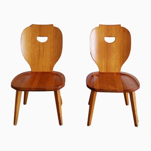 Set of Pine Side Chairs by Carl Malmsten for Svensk Fur, 1950s