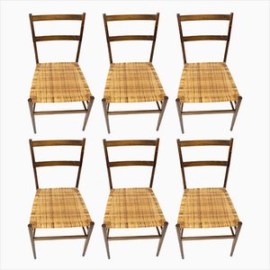 646 Leggera Chairs by Gio Ponti for Cassina, 1957, Set of 6.
