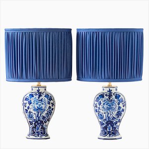 Lámparas de mesa Luis XV de Royal Delft, 1978. Juego de 2