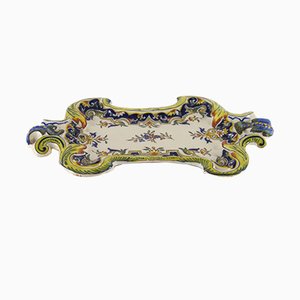 Französischer Vintage Keramik Wandteller von Rouen