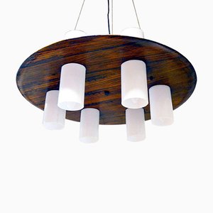 Rosewood & Acrylic Glass Chandelier from Stilux Milano, 1960s