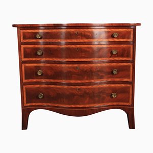 Antique Regency Mahogany Serpentine Chest of Drawers