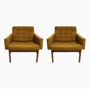 Set de Fauteuils Vintage en Tissu Vert et Palissandre par Ole Gjerløv-Knudsen & Torben Lind pour France & Søn, 1960s