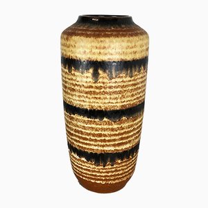 Große mehrfarbige getöpferte Fat Lava 517-45 Bodenvase von Scheurich, 1970er