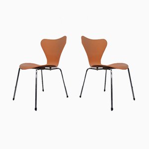 Juego de sillas 3107 danesas de Arne Jacobsen para Fritz Hansen, 1994