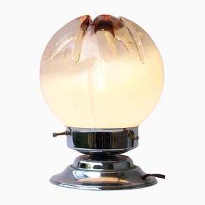 Lámpara de mesa de metal cromado y vidrio de Toni Zuccheri para VeArt, años 70