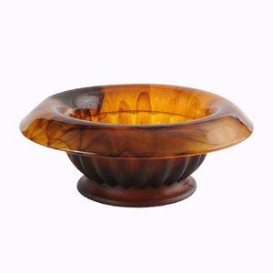 Amber Cloud Glass Bowl from George Davidson, 1930s
