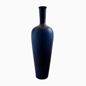 Tiefblaue Keramikvase von Berndt Friberg, 1960er