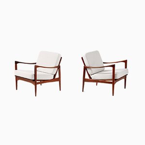 Candidate Afromosia Teak Lounge Chairs by Ib Kofod Larsen for OPE, 1960s, Set of 2